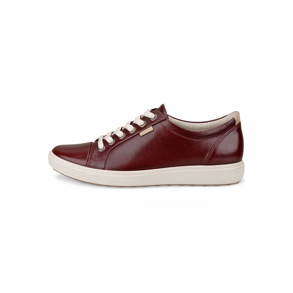 ECCO Women’s Burgundy Leather Soft 7 Sneakers EU 39 US 8-8.5
